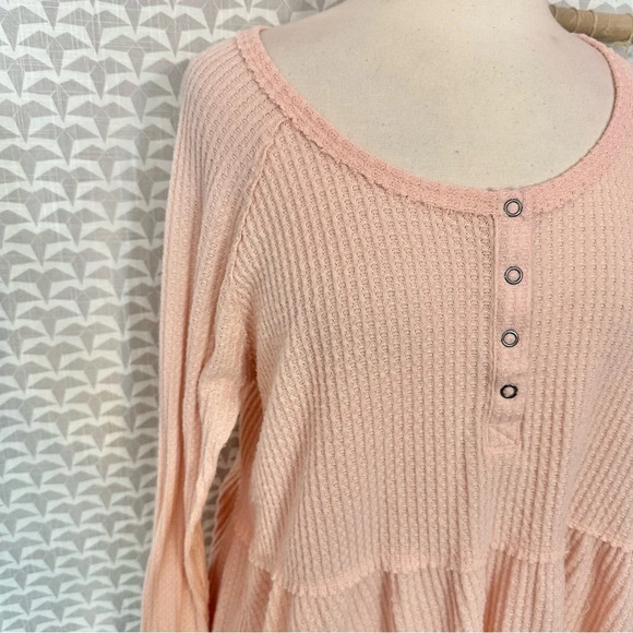 Torrid Pink Brushed Waffle Knit Henley Babydoll Tunic Shirt Plus Size 0 0X 12 - Picture 5 of 12